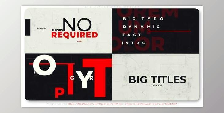 Big Titles Typo. Smart Opener (Videohive 31005303) - AE Project
