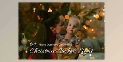 64 Christmas Bokeh Light Photo Overlays