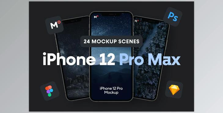 iPhone 12 Pro Max Mockups CreativeMarket-5939541 (PSD, PDF, SKETCH)