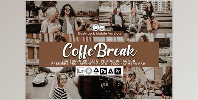 Coffee Break Presets CreativeMarket-5689372 (LRTEMPLATE, XMP, DNG, PDF, ATN) - Mobile And Desktop