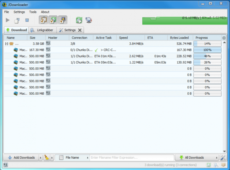 JDownloader 2.0.1 Rev 48254