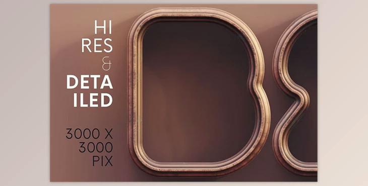 Outline Cooper – 3D Lettering CreativeMarket - 7255585