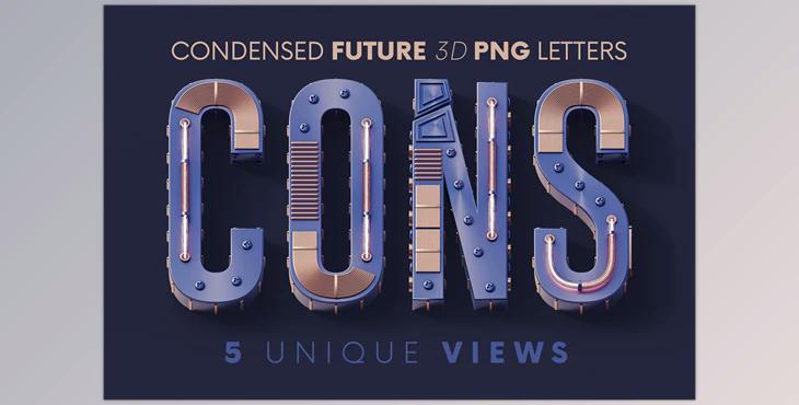 Condensed Future – 3D Lettering Creativemarket - 11010787