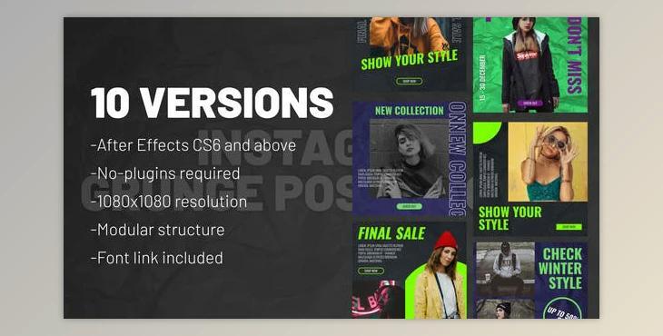 Instagram Grunge Posts Vol.01 (Videohive 29772384) - AE Project