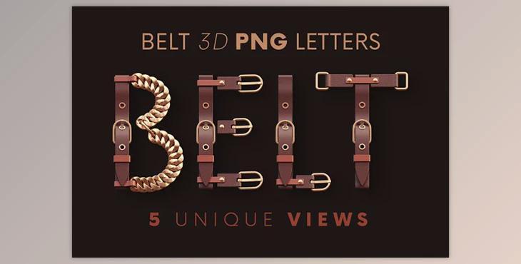 Belt – 3D Lettering CreativeMarket - 10996344