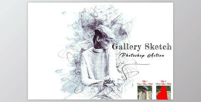 Gallery Sketch Photoshop Action-2 CreativeMarket - 10871318