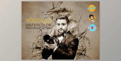 Vintage Watercolors Art Action By MRI STUDIO