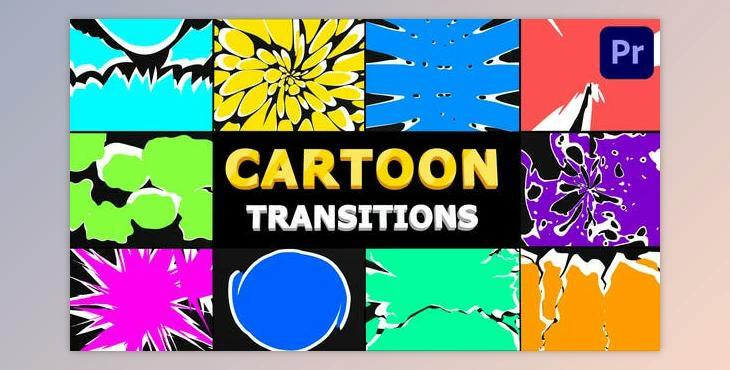 Cartoon Transitions - Premiere Pro MOGRT (Videohive 33046407)