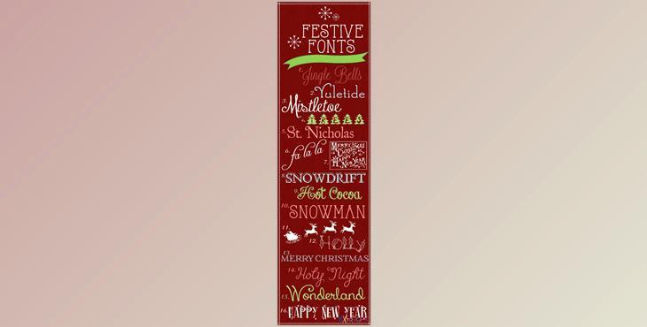 16 Fabulous Festive Holiday Fonts Pack