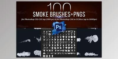 100 Photoshop Smoke Brushes + PNGs CreativeMarket 4421254
