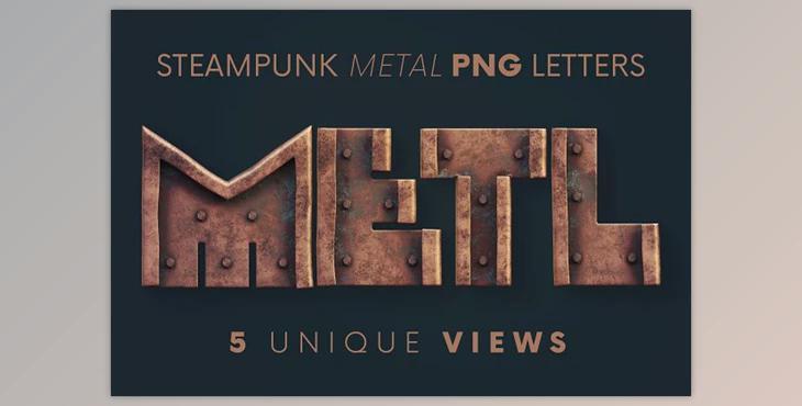 Steampunk Metal - 3D Lettering Creativemarket - 6221382