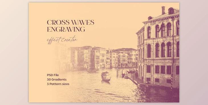 Cross Waves Engraving Effect by pixelbuddha