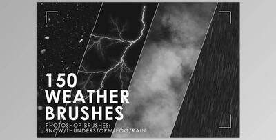 150 Weather Photoshop Brushes CreativeMarket-3092149 (ABR)