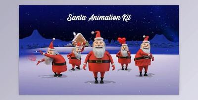 Happy Christmas v2 - Santa Animation Kit (Videohive 22966551) - AE Project
