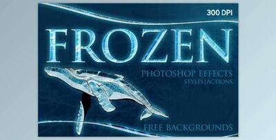 FROZEN Photoshop Effects+Action CreativeMarket 3803185