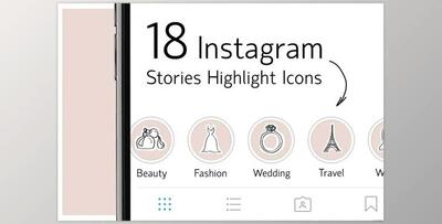 18 Instagram Stories Highlight Icons CreativeMarket-2356218 (PNG, AI, PSD)