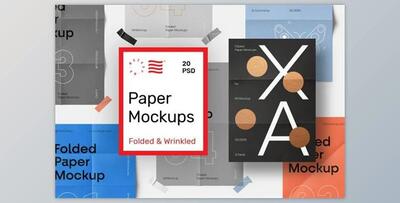 Folded Paper Mockups (JPG, PSD, PDF) CreativeMarket 4610821