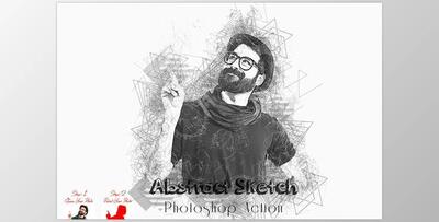 Abstract Sketch Photoshop Action CreativeMarket - 7353553