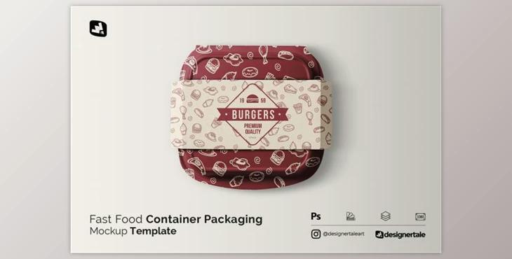Fast Food Container Packaging Mockup By Designertale (PSD)