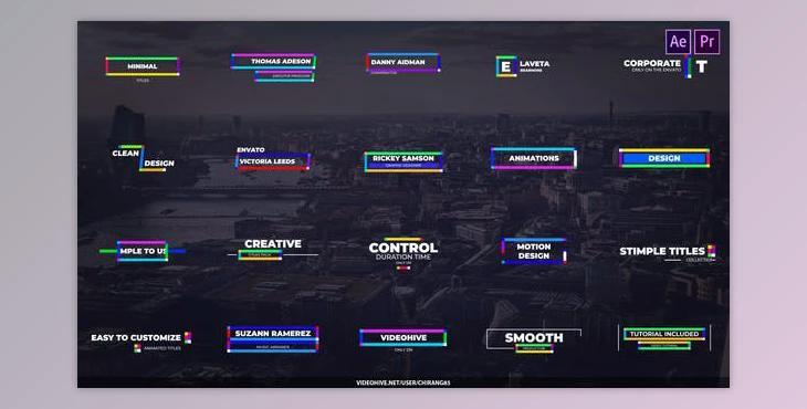 Multi Minimal Titles for Premiere Pro & After Effects (Videohive 30808153) - AE Project