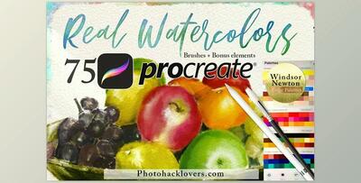 75 Procreate Watercolor Brush Bundle CreativeMarket 4313003