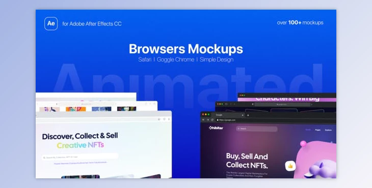 Animated Web Browsers Mockups (Videohive 44591591) - AE Project