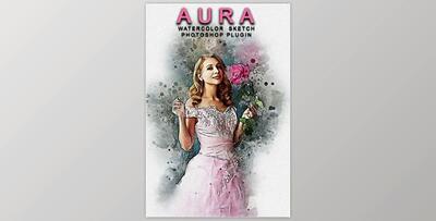Aura Watercolor Sketch Photoshop Plugin GR-29472010 (PAT , ABR , ZXP)