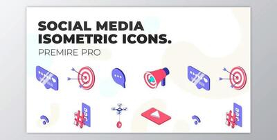 Social Media – MOGRT Isometric Icons (VideoHive 37500690)