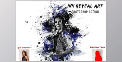 Ink Reveal Art Photoshop Action CreativeMarket - 7095170