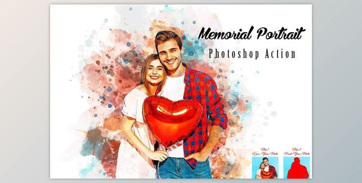 Memorial Portrait Photoshop Action Creativemarket - 12640972