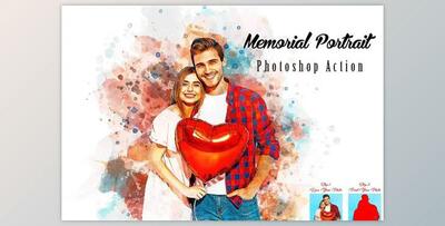 Memorial Portrait Photoshop Action Creativemarket - 12640972