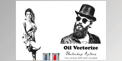 Oil Vectorize Photoshop Action CreativeMarket - 7530221