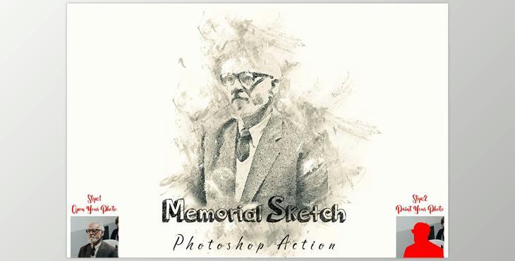 Memorial Sketch Photoshop Action