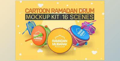 Cartoon Ramadan Drum Kit CreativeMarket - 7020997