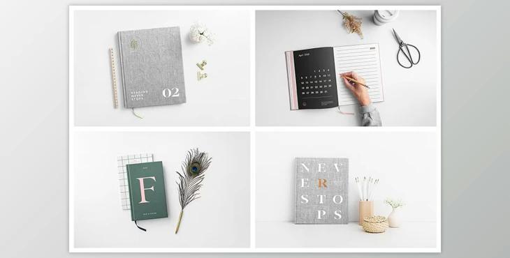Book Cover Mockups – Hardcover Book (PSD, JPG, PDF)