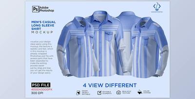 Casual Long Sleeve Shirt Mockup CreativeMarket - 7311087