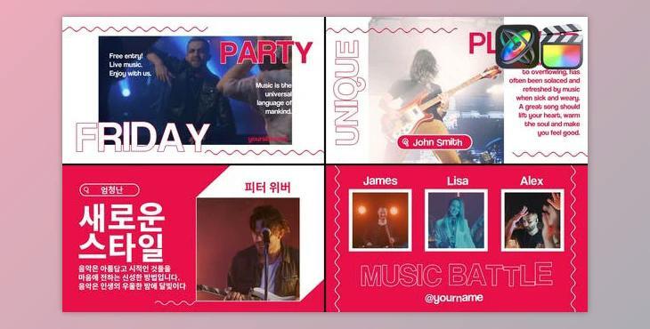 Modern Music Slides for FCPX (Videohive 53653160)