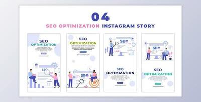 SEO Optimization 2D Character Instagram Story (Videohive 47440893) - AE Project