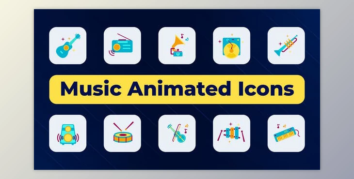 Music Animated Icons (Videohive 50895992) - AE Project