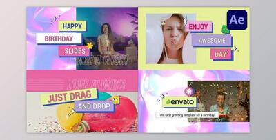 Happy Birthday Slides for After Effects (Videohive 51651395) - AE Project