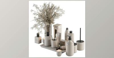 Bathroom accessory Set with Dried Plants Set 20