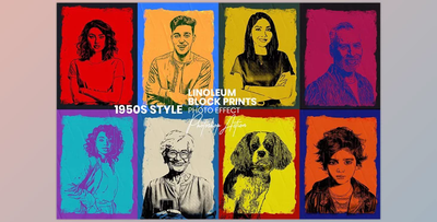 Linoleum Block Prints Action - 91896465