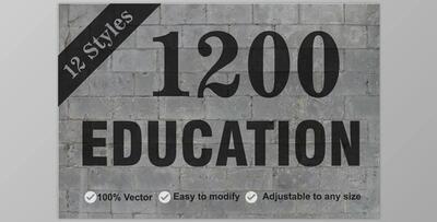 Educational 1200 Icons Bundle Pack – CreativeMarket