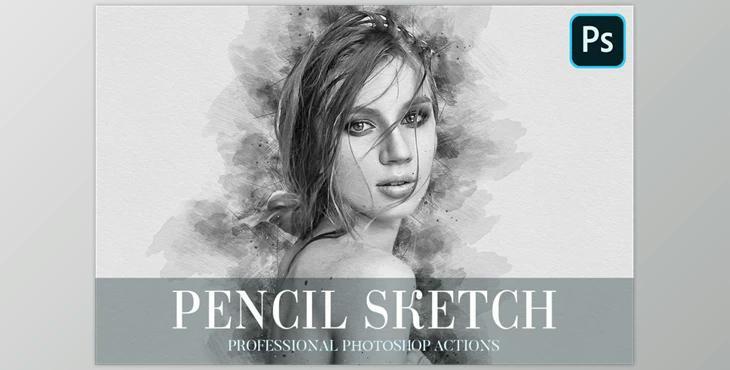 Pencil Sketch Photoshop Action – CreativeMarket 4870378 (JPG, TIFF, PNG)