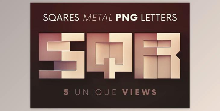 Squares Geometric – 3D Lettering Creativemarket - 6096507