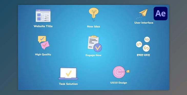 Web Interface Icons And Titles for After Effects (Videohive 52466473) - AE Project