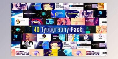 40 Typography Pack (Videohive 36238386) - AE Project