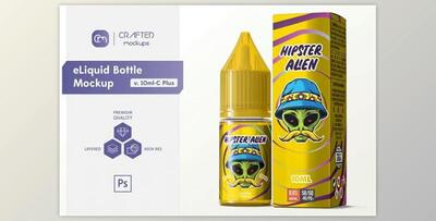 eLiquid Bottle Mockup v. 10ml-C Plus By Crafted Mockups (PSD)