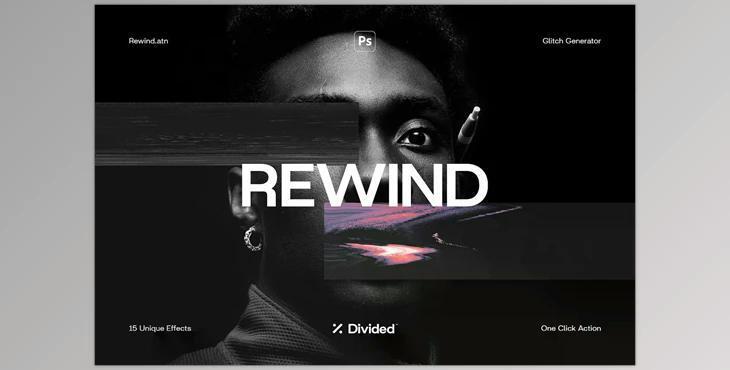 Rewind Glitch Generator (15 Actions) CreativeMarket - 6527608