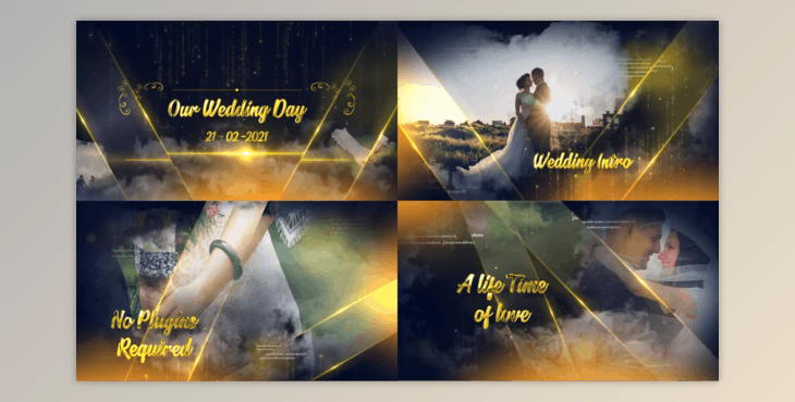 Golden Elegant Wedding Slide (Videohive 28417557) - AE Project